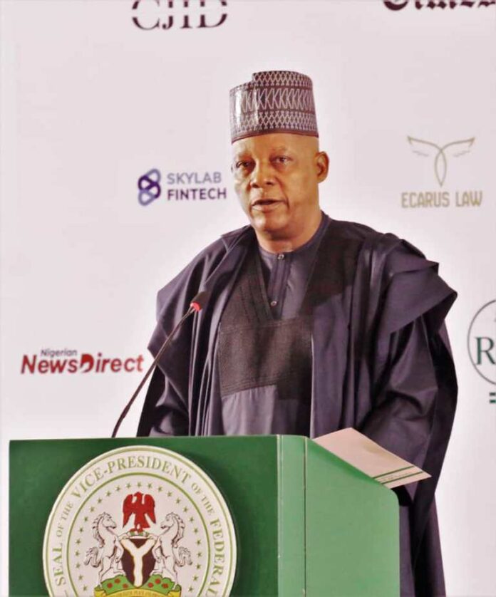 2024 AFNIS SUMMIT: The Vice President Senator Kashim Shettima, representing President Bola Ahmed Tinubu GCFR, delivering keynote address.