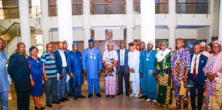 Permanent Secretary, Federal Ministry of Humanitarian Affairs and Poverty Alleviation, Abel Enitan, inaugurates 15 - Man Committee on Reforms and Innovation and Awards Outstanding Staff of the Ministry in Abuja.