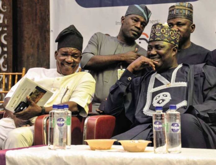 L-R,the National Program Coordinator, National Agricultural Growth Scheme Agro-Pocket,Mr. Isiaku Buba and Minister of State for Agriculture and Food Security, Sen Aliyu Sabi Abdullahi during the workshop.