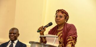 The HoSF, Mrs Didi Esther Walson-Jack, OON,mni addressing participants during the Retreat in Abuja.