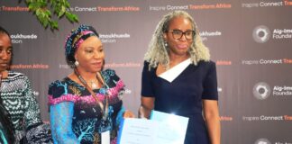 The National Coordinator SERVICOM Presidency Mrs. Nnenna Akajemeli and the Executive Vice Chairman of the Aig Imoukhuede Foundation, Mrs. Ifovwe Aig- Imoukhuede during the the MOu signature ceremony in Abuja.