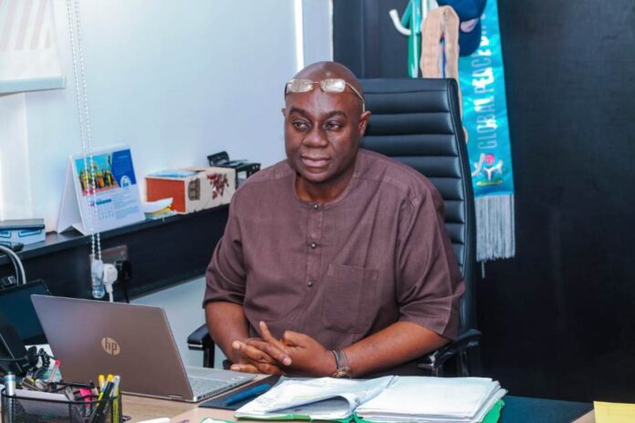 Permanent Secretary, Federal Ministry of Humanitarian Affairs and Poverty Alleviation, Abel O. Enitan, with monitoring team on PMS DAY in his office, on Thursday 19th September, 2024, Federal Secretariat Abuja