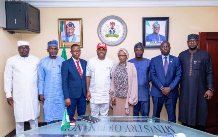 FROM LEFT TO RIGHT* Comrade O. Ogenyi - Byuan Resources; Barr. Yakubu Bello Bashir - Byuan Resources; Dare Daramola; Mohammad Jiya - NFIU; Ebelo Friday. - EFCC; Agboro Micheal - ICPC; Tosin Adeyanju - ES-NLTF; Wale Edun *OFR*- Honourable Minister of Finance and Coordinating Minister of the Economy; Ayodeji Odusote - FMF and Olaniran Tomiwa - FMF in a group photograph after the inaugural meeting of the Joint Committee for the implementation of Revenue Assurance Platform (RAP), held at the Federal Ministry of Finance Headquarters, Abuja, today.