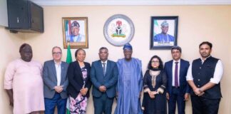 FROM LEFT TO RIGHT 1. Suleiman A.A Deputy Director Legal.(FMF) 2. Jitender Sachdeva - Group- President 3. Mrs. Oluwarotimi Ajibola - Deputy Director. iERD (FMF) 4. Shri G. Balasubramanian - High Commissioner 5. Wale Edun - Honorable Minister of Finance and Coordinating Minister of the Economy 6. Vartika Rawat - Deputy High Commissioner 7. Pranay Sinha - Second Secretary 8. Siddharth Gaur - Divisional Head.