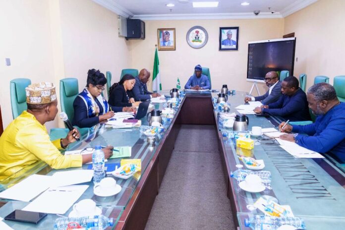 FROM LEFT TO RIGHT 1. Mr. Ishaku Buba - National Coordinator, National Agric. Growth Scheme and Agro Pocket (NAGS-AP) 2. Dr. Akande Oyebola - Assistance Director, African Financial Institution, IERD (FMF) 3. Mrs. Oluwarotimi Ajibola - Deputy Director. iERD (FMF) 4. Mr. Stanley George - Director international Economic Relations (FMF) 5. Wale Edun - Honorable Minister of Finance and Coordinating Minister of the Economy. 6. Omoboyede Olusanya- Group Managing Director & CEO,Flour Mills of Nigeria 7. Sadiq Usman - Group Director, Strategy & Stakeholder Relations, Flour Mills of Nigeria 8. Mr. Tabi Kari kari - Chief Agro Industry Officer. AFDB