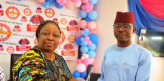 L-R: Mrs. Catherine Zosi, representative of the Permanent Secretary, Ministry of Interior and Mr. Emmanuel Attamah, representative of the Hon. Minister of Interior.