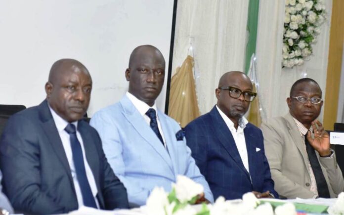 Reps of Secretary to the Government of the Federation, (SGF) Mr. Dapo Oyedemi 2nd right, Ag. Director-General, BPP, Barr. Olusegun Omotola, 2nd left, Reps of Chairman, ICPC & Director, Procurement, Mr. Shintema P. Binga, 1st left and DG, Lagos State Public Procurement Agency, Mr. Fatai Idowu Onafowote, 1st right at the BPP 2024 Mandatory Continuous Public Procurement Capacity Development Training in Lagos