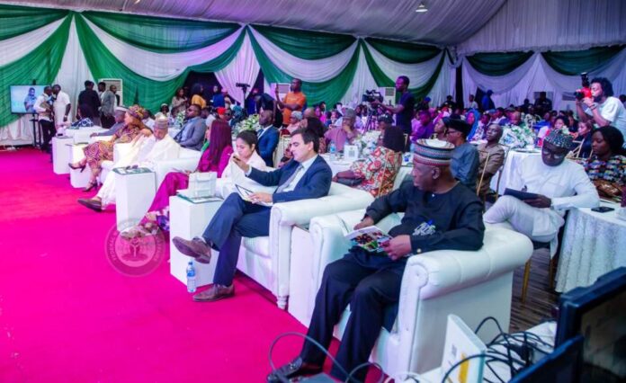 3rd from left - Honourable Minister of Women Affairs, Barrister (Mrs) Uju Kennedy-Ohanenye, Honourable Minister of Budget and National Planning, Senator Abubakar Bagudu, Mandate Secretary, Women Affairs, FCT, Dr. Adedayo Benjamin-Laniyi, Honorary Consul of Columbia in Nigeria, Maricel Romero Cantillo and other dignitaries at Nigeria's National Preparatory Meeting for the 1st Global Ministerial Conference on Ending Violence Against Children, Begota, Colombia - November 7th - 8th, 2024