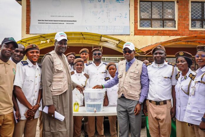 Minister of State for Environment, Dr. Iziaq Adekunle Salako during the Global Hand Washing Day