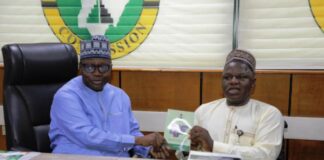 Chairman, National Population Commission, Hon. Nasir Issa Kwarra with The Executive Secretary, National Commission for Persons with Disabilities, Chief Ayuba Gufwan.