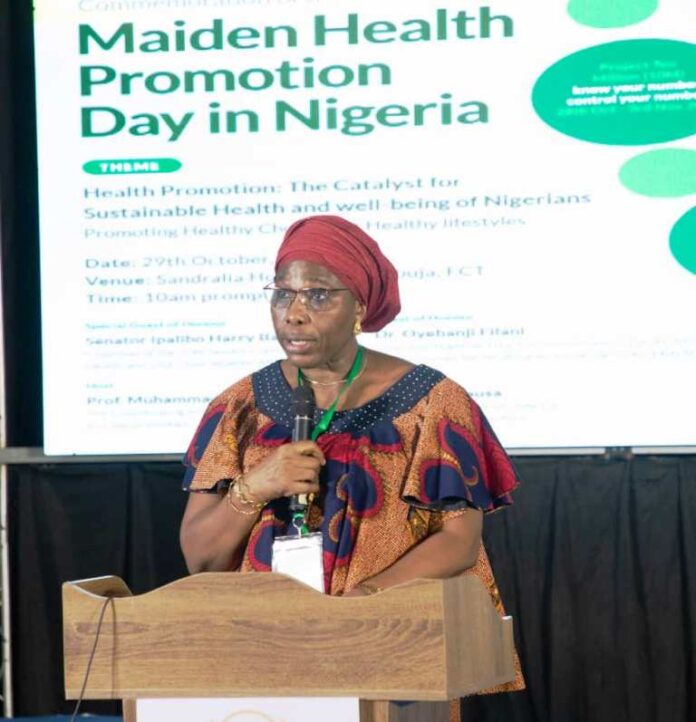 The Permanent Secretary Kachollom Daju mni, ably represented at the event by Dr. Olubunmi Aribeana, Director Food & Drugs Department of the Ministry, delivering her speech