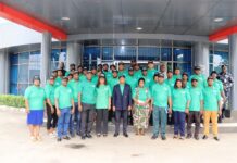 5th from left, Ambassador Gabriel Aduda, Permanent Secretary, Federal Ministry of Women Affairs, in a group photograph with the Ministry's Performance Management System Core Team