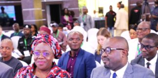 L-R: Permanent Secretary, Ministry of Interior, Dr Magdalene Ajani and Minister of Interior, Dr. Olubunmi Tunji-Ojo at the launch of the Report on The Situation of Children and Young Adults Deprived of Liberty in Nigeria