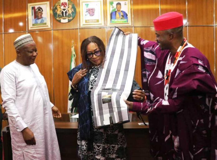 Deputy Governor, Taraba State, Alh. Aminu Abdullahi Alkali, Hon. Minister of Federal Ministry of Tourism Lola Ade-- John and Commissioner, Heritage &Eco Tourism, Hon. Joseph Titus Na Gombe.