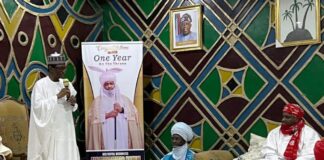 DG, NAGGW,Saleh Abubakar, MFR making his speech at the palace