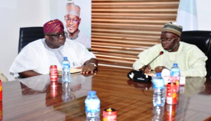 Hon. Chairman (FCSC) (left) and Deputy Governor, Katsina State, Mallam Faruk Lawal HCIB (Right) during the visit of the former to the latter at Katsina State Government House on Monday.