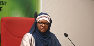 The Speaker of the Nigerian Youth Parliament, Rt. Honourable Dr. Azeezat Yishawu preceding at the Valedictory Session of the 5th Nigerian Youth Parliament.