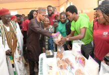 His Royal Highness, Ada Emmanuel Ajik, Adagwom of the Jos Izere Chiefdom, and the Permanent Secretary of the Ministry, Mr. Olubunmi Olusanya, inspecting the exhibition showcasing agricultural products from the training programme.