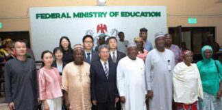 Visit of the Vice Minister of Education of the people's Republic of China to Hon. Minister Federal Ministry of Education represented by Permanent Secretary Education.