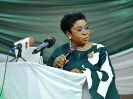 The Head of the Civil Service of the Federation, Mrs Didi Esther Walson-Jack, OON, mni delivering her speech during the opening ceremony of the 46th National Council on Establishment in Ede, Osun State.