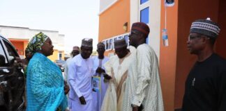 Arrival of the Director General of Maryam Babangida National Center For Women Development, Honorable Dr Asabe Vilita Bashir at the venue of the strategic review meeting. She was received by the departmental directors and heads of unit of the Center.