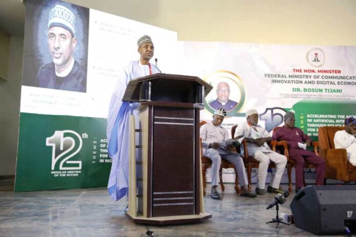 The Permanent Secretary, Federal Ministry of Communications, Innovation and Digital Economy Engr. Faruk Yusuf Yabo FNSE, making his remarks during the opening Technical Session of the 12th meeting on National Council of Communications, Innovation and Digital Economy in Makurdi, Benue State.