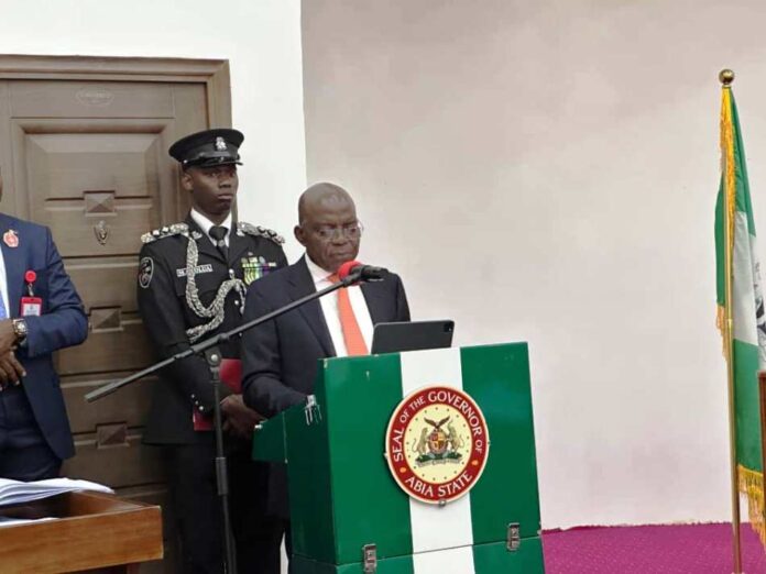 Governor Otti Presents 2025 Budget Of N750 Billion To State House Of Assembly For Considerations