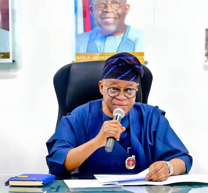 The Honourable Minister, Adegboyega Oyetola, Speaking at the event in Abuja.