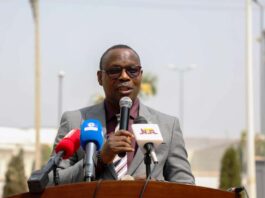 Official Visit & Commissioning of Ultramodern Clinical Services Building & Ward Extension Building Complex at the Federal Medical Centre Jabi Abuja, 14 January 2025: The Honourable Minister of State for Health & Social Welfare Dr. Iziaq Adekunle Salako delivering his keynote address during the event.