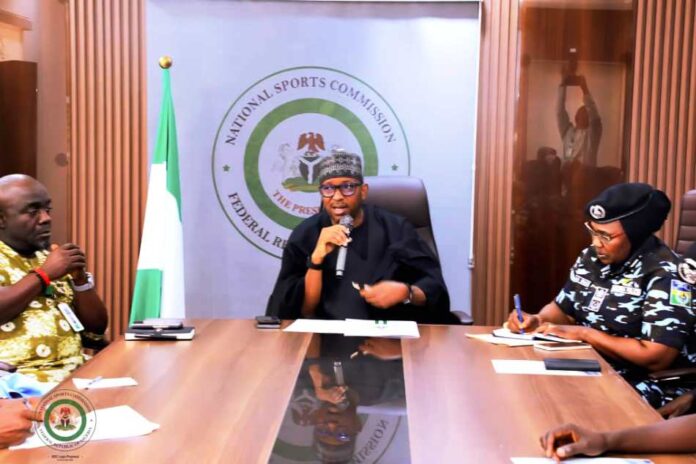 L—R DG NSC Hon. Bukola Olopade, Chairman NSC Mallam Shehu Dikko,AIG Aishatu Abubakar Baku