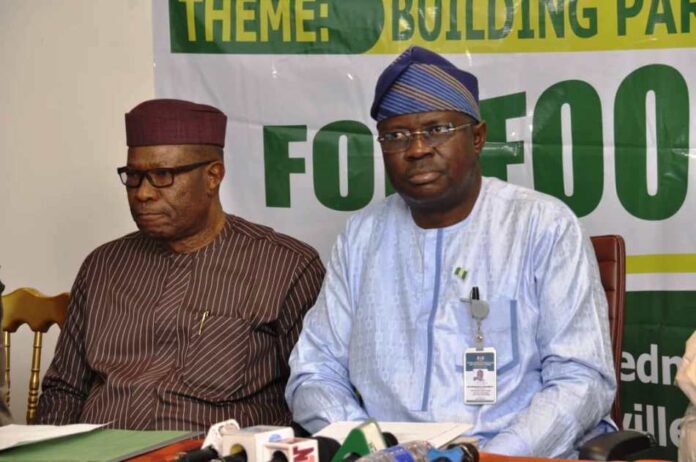 L-R, the Director, Department of Information and Permanent Secretary, Dr Marcus Olaniyi Ogunbiyi during the Workshop for Agriculture Correspondents, Abuja.