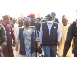 The Permanent Secretary of Ecological Project Office, Dr. Aishetu Gogo Ndayako and EPO Management team on a tour to the Challawa Dam