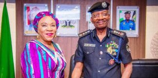 The National Coordinator/ CEO SERVICOM PRESIDENCY OFFICE , Mrs Nnenna Akajemili, with the Inspector General of Police IGP Kayode Egbetokun and top Management team during the Awards Presentation Ceremony in Abuja today