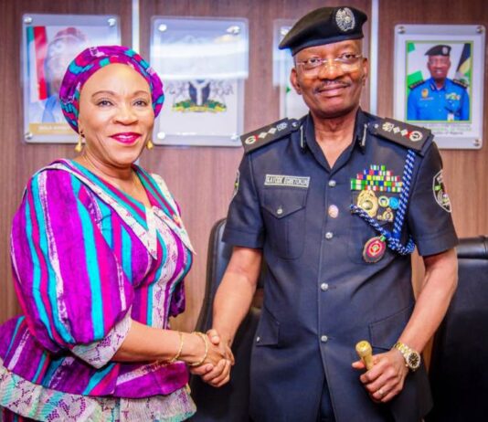 The National Coordinator/ CEO SERVICOM PRESIDENCY OFFICE , Mrs Nnenna Akajemili, with the Inspector General of Police IGP Kayode Egbetokun and top Management team during the Awards Presentation Ceremony in Abuja today