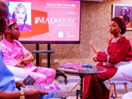 Hon Minister of Art, Culture, Tourism and Creative Economy Barr Hannatu Musa Musawa with the founder of Madhouse and celebrity photographer, Bayo Omoboriowo