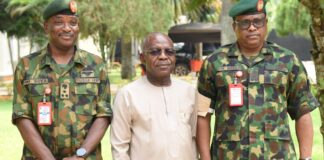 Governor Otti  Applauds Outgoing Brigade Commader Olusola Diya As   Successor, Brigadier General Hassan Muhammad Bello Takes Over Leadership