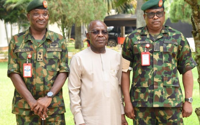 Governor Otti  Applauds Outgoing Brigade Commader Olusola Diya As   Successor, Brigadier General Hassan Muhammad Bello Takes Over Leadership