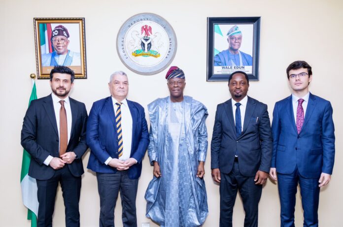 FROM LEFT TO RIGHT 1. Onur KILIC- CFO at Hayat Kimya Nigeria 2. H.E Hidayet Bayraktar- Turkish ambassador to Nigeria 3. Wale Edun-Honorable Minister of Finance and the Coordinating Minister of the Economy 4. Motayo Latunji- MD Hayat Kimya Nigeria 5. Seta Akyol- Turkish Embassy commercial counselo Nigeria