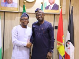 R-L: Hon. Minister of Interior, Dr. Olubunmi Tunji-ojo and Director General, Bureau of Public Procurement, Dr. Adebowale Adedokun during a courtesy call to the Minister