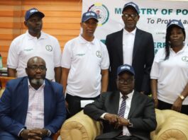 Seated L-R: PMS Resource Person, Professor Adeyemi Ajayi and Permanent Secretary, Ministry of Police Affairs, Dr. Anuma Ogbonnaya Nlia (S) Deputy Director(Appointment Discipline and Promotion), Ibrahim Shetimma; Director Finance and Accounts, Okhie IsaacTochukwu; Director, Human Resources Management, Ohanyere Ikemefuna; and Director, Police Inspectorate, Bola Aderele during the official launch of Performance Management System Day at the Ministry for evaluation, discipline, and Promotion of the staff at the Ministry of Police Affairs Headquarters in Abuja recently.
