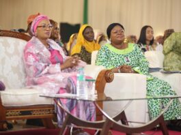 L - R First Lady Sen. Oluremi TInubu, SSAP-SDGs Princess Adejoke Orelope-Adefulire and Minister of State FCT Dr. Mariya Mahmud 