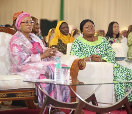 L - R First Lady Sen. Oluremi TInubu, SSAP-SDGs Princess Adejoke Orelope-Adefulire and Minister of State FCT Dr. Mariya Mahmud 