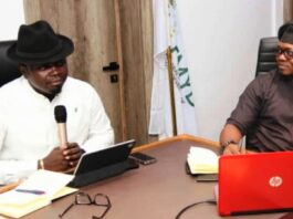 L-R The Honourable Minister, Federal Ministry of Youth Development, Comrade Ayodele Olawande and the Managing Partner, Volte Health, Dr. Kayode Fasominu at the inauguration ceremony of the Inter-Sectoral Technical Working Committee on Young Adolescent Health.