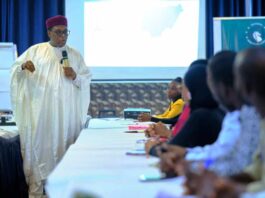 Prof. Muhammad Ali Pate Coordinating Minister for Health & Social Welfare addressing the National Health Fellows on the gains, values and objectives of the Programme