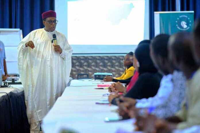 Prof. Muhammad Ali Pate Coordinating Minister for Health & Social Welfare addressing the National Health Fellows on the gains, values and objectives of the Programme