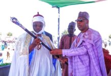 Borno Zulum Presents Staff Of Office To Shehu of Dikwa