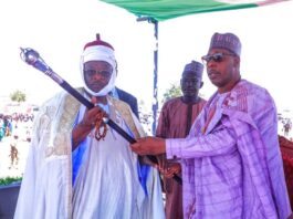 Borno Zulum Presents Staff Of Office To Shehu of Dikwa