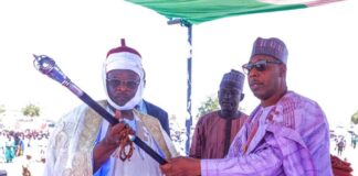 Borno Zulum Presents Staff Of Office To Shehu of Dikwa