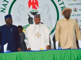 Ministerial Press Briefing Series L to R the Honourable Minster of Education Dr Maruf Tunji Alausa M Honourable Minster of Information and National Orientation Alhaji Idris Mohammed and their colleague in Aviation.