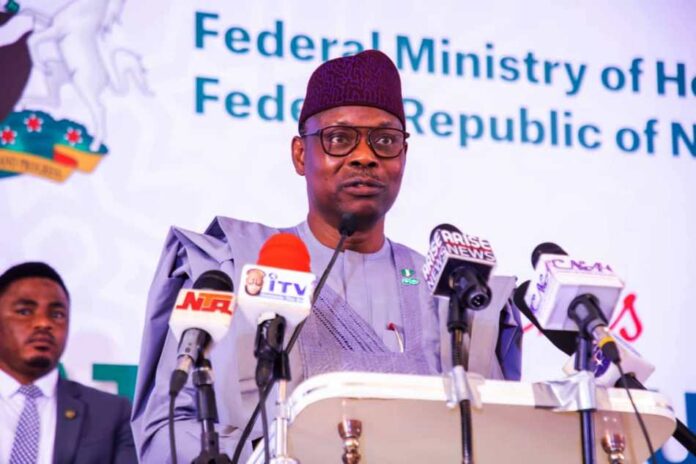 Opening ceremony National of Inaugural National Summit on Diagnostics @ the Continental Hotel,Abuja Dr. Iziaq Adekunle Salako Honourable Minister of State for Health & Social Welfare addressing stakeholders/participants during the event.